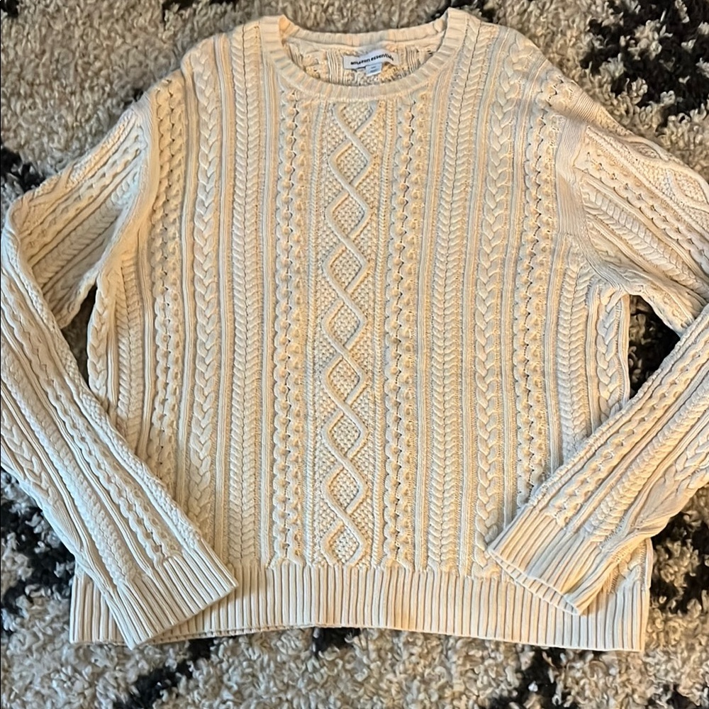 Cable Knit Cream Sweater